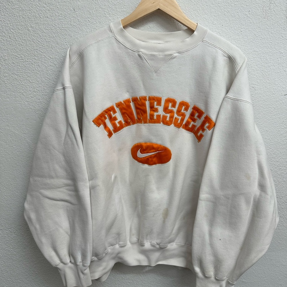 90’s Nike White and Orange Tennessee Sweater - Picture 1 of 3